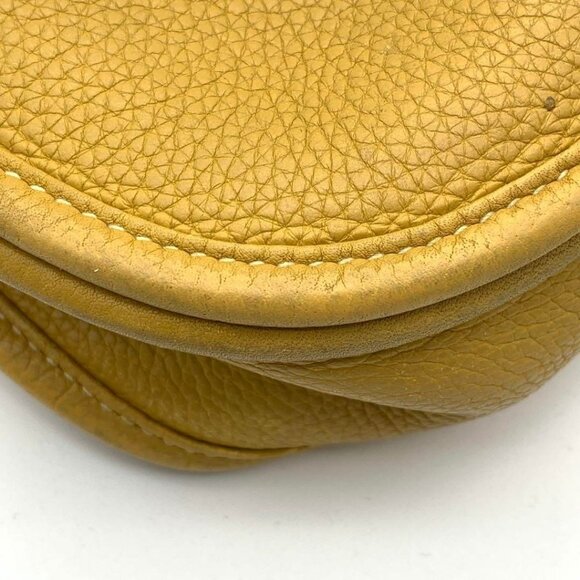 HERMES Evelyne PM I Yellow Mustard Clemence Leather Shoulder Bag Tote Purse - Picture 9 of 10